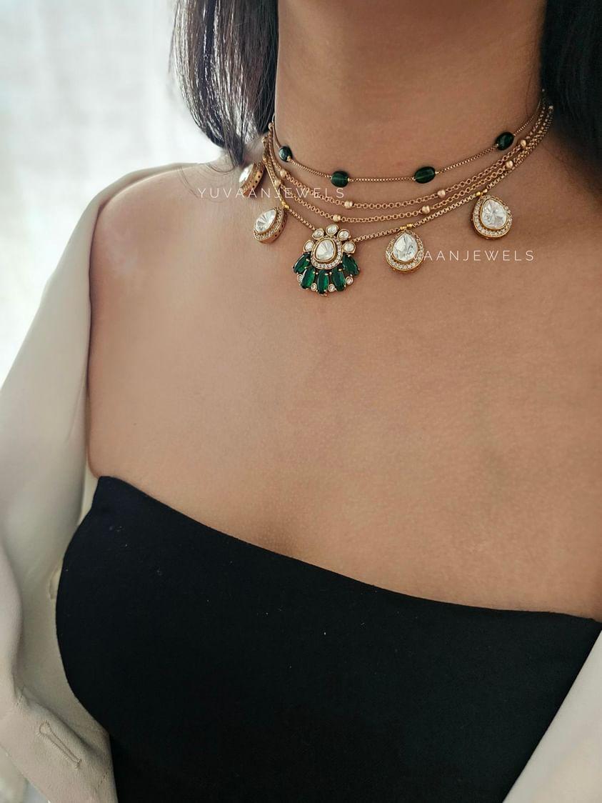 Selah multi-layered polki necklace - Image 7