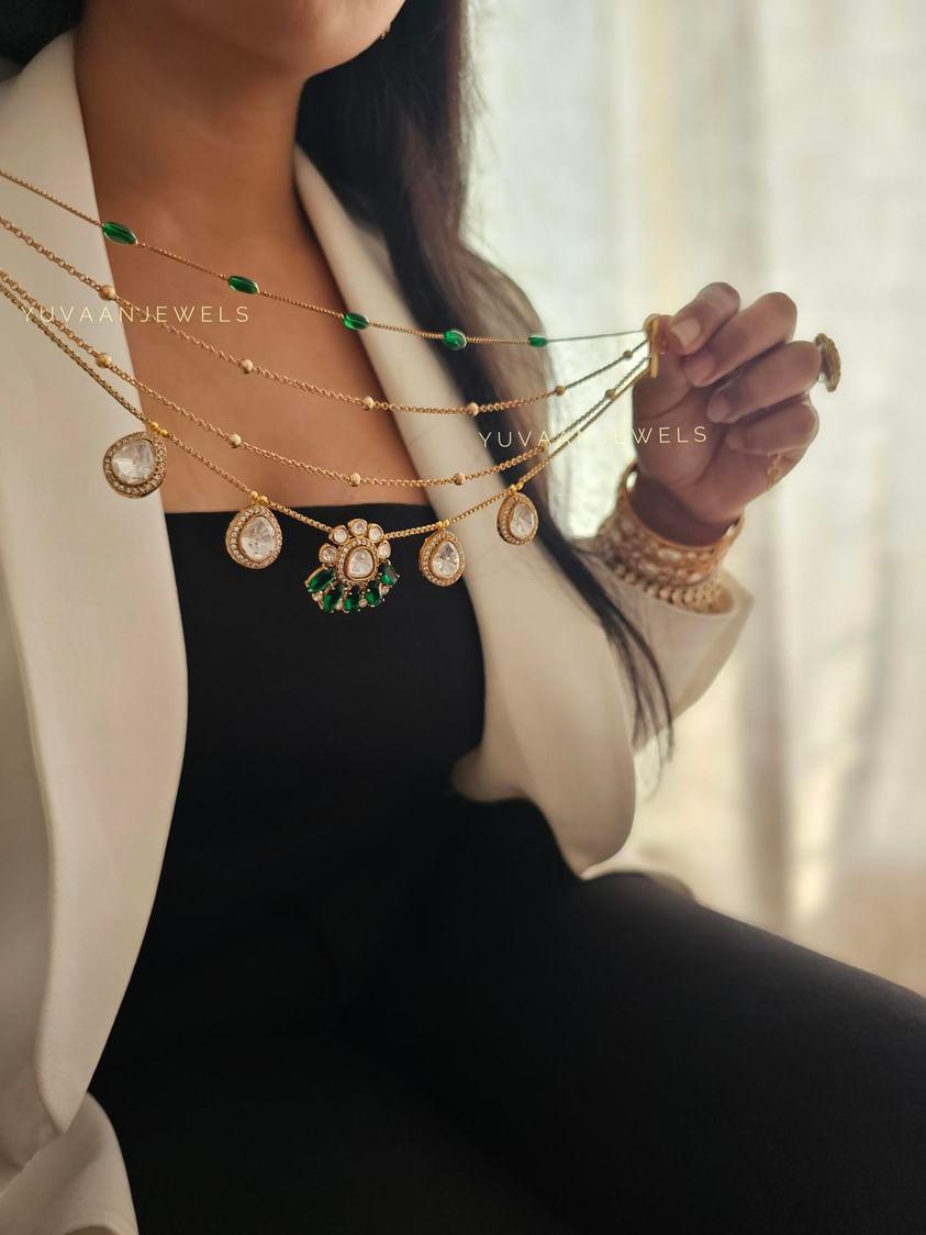 Selah multi-layered polki necklace - Image 8