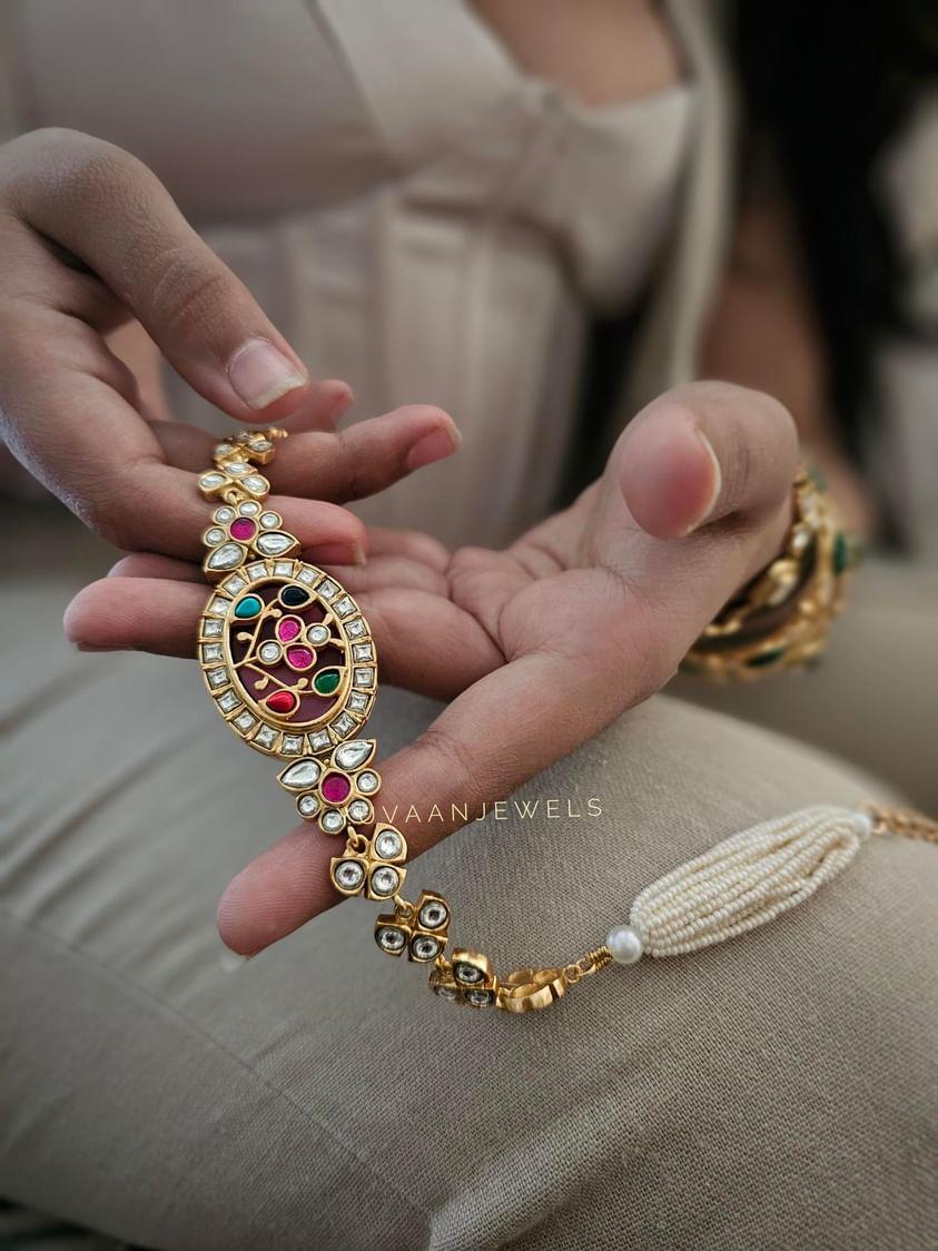 Amreet pearl and polki choker - Image 6