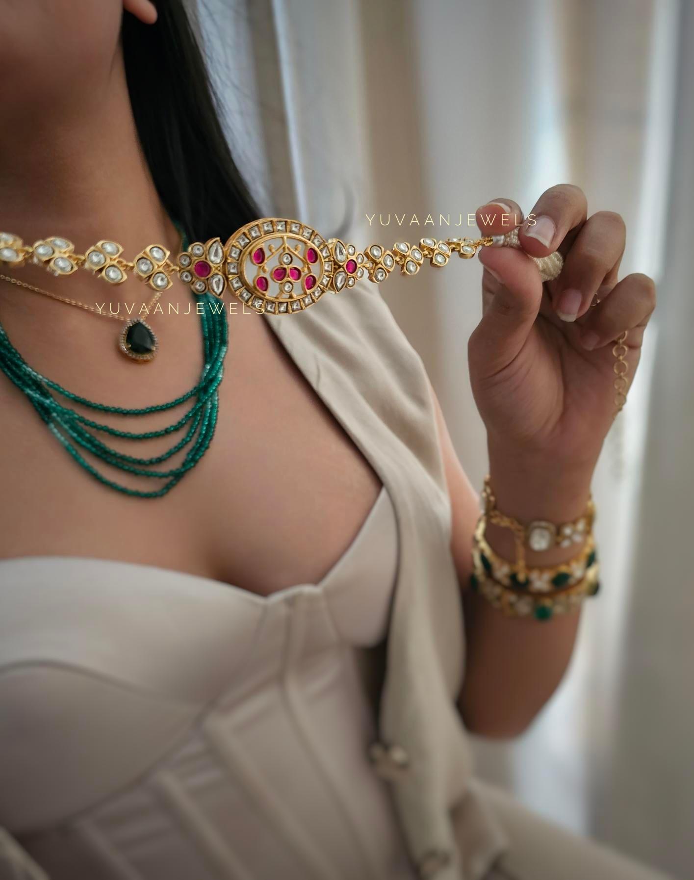 Amreet pearl and polki choker