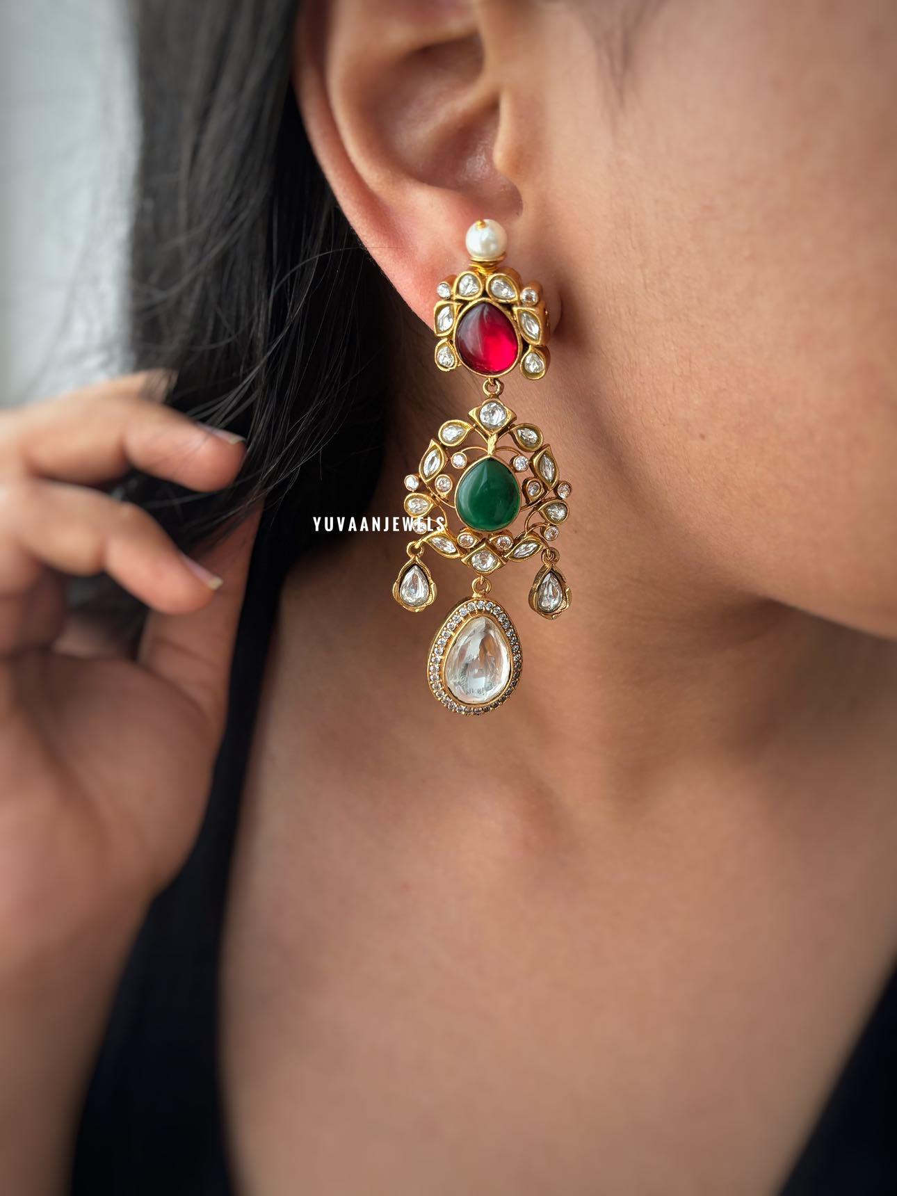 Nav rass Polki earrings