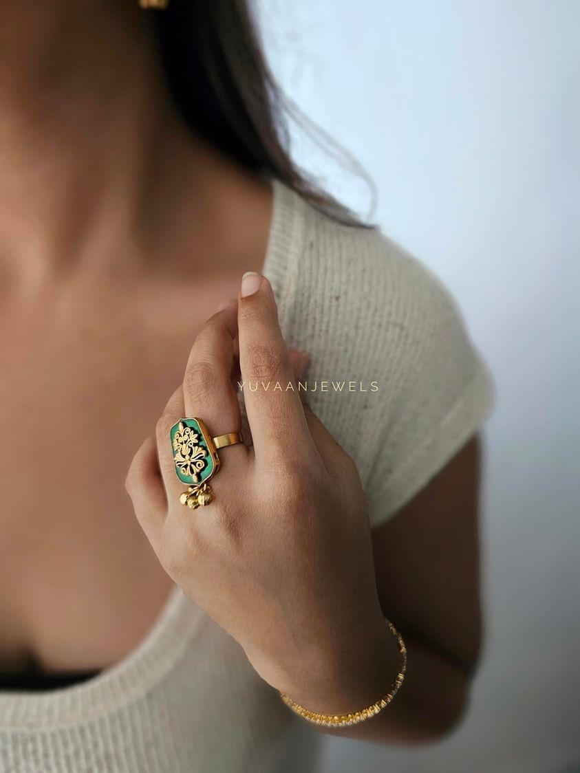 Mainaa handcrafted earings and ring