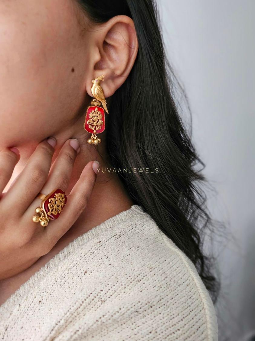 Mainaa handcrafted earings and ring - Image 7