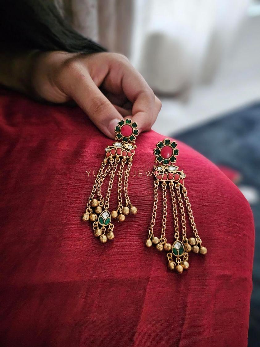 Anindita handcrafted earrings with kaan chain - Image 4