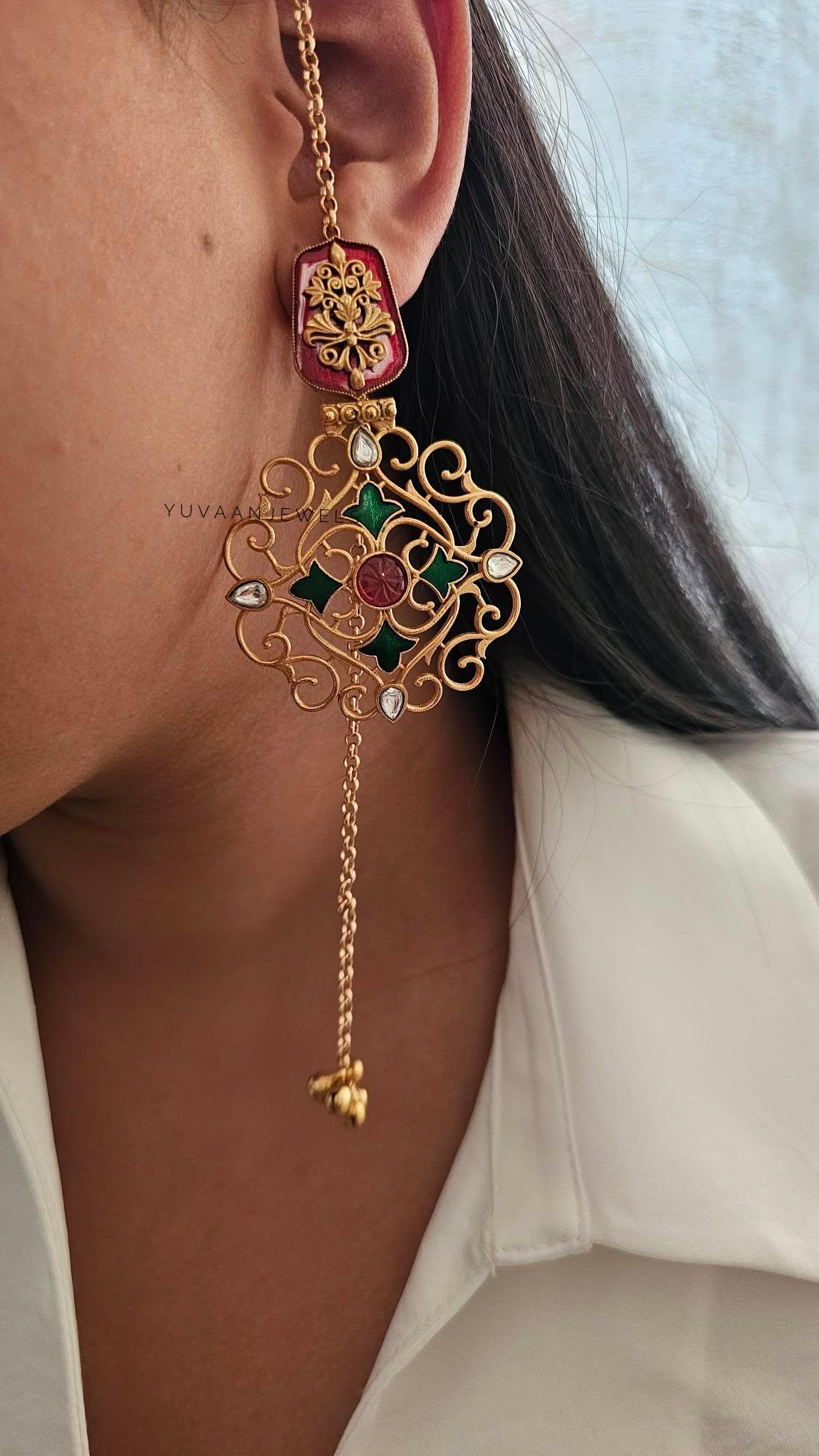 Amiara delicate chaandbaali with Kaan Chain - Image 3