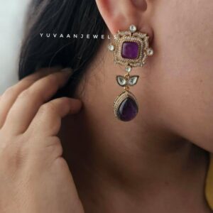 Parul quartz and polki earrings