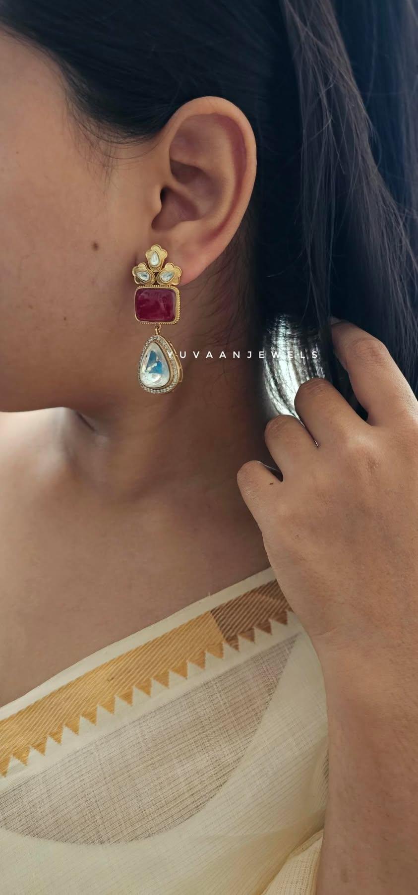 Leora semi-precious stone earring - Image 2