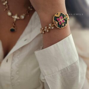 Rangoli quartz and polki bracelet