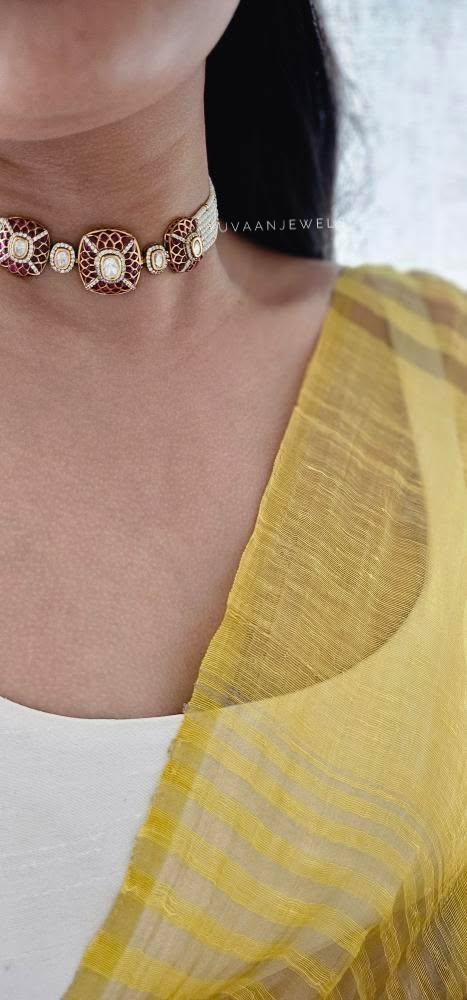 Shamsi delicate meenakari choker - Image 20