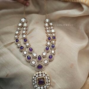 Madhushree quartz and polki necklace