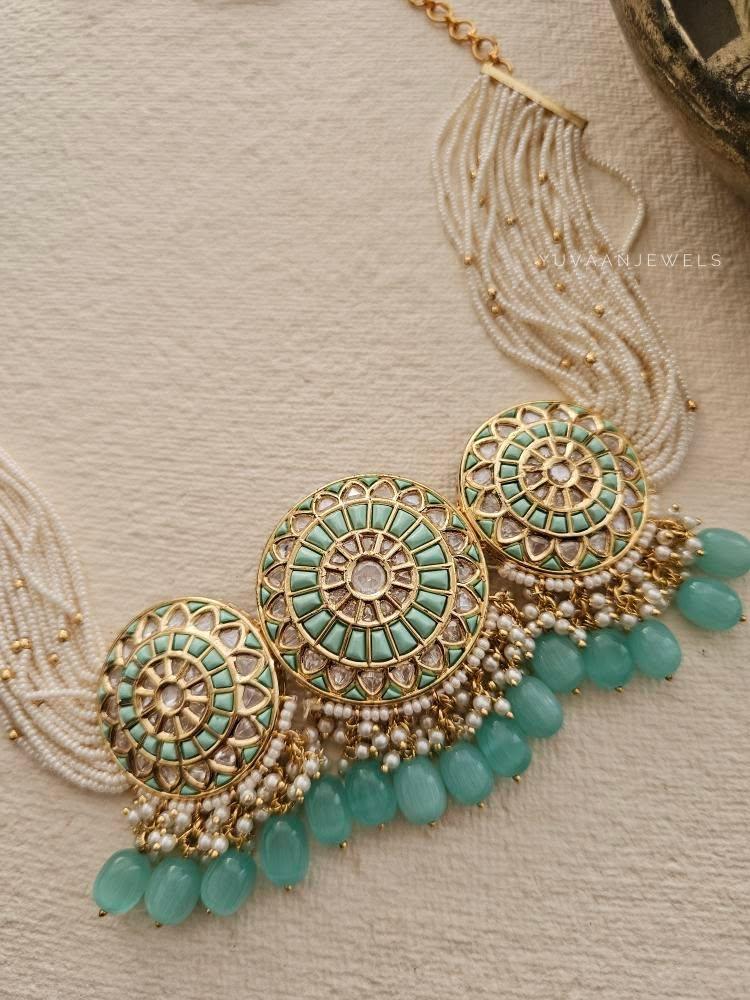 Vidhushi pearl and polki choker - Image 11