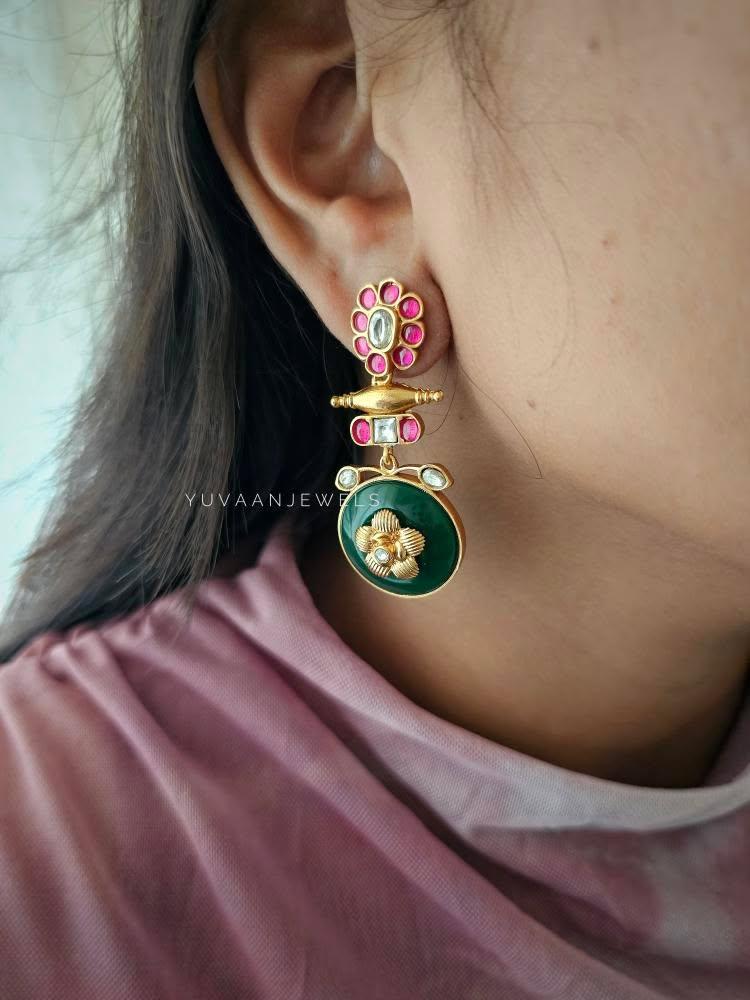 Joy quartz and polki earrings