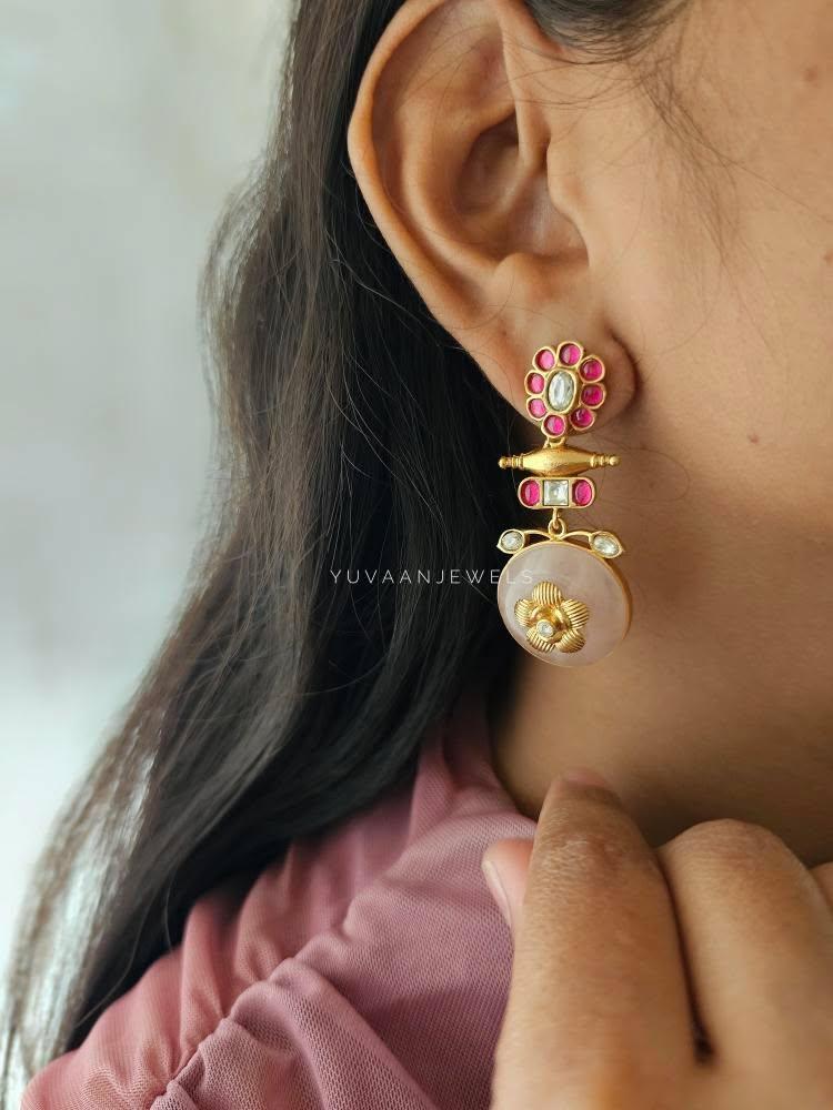 Joy quartz and polki earrings - Image 3