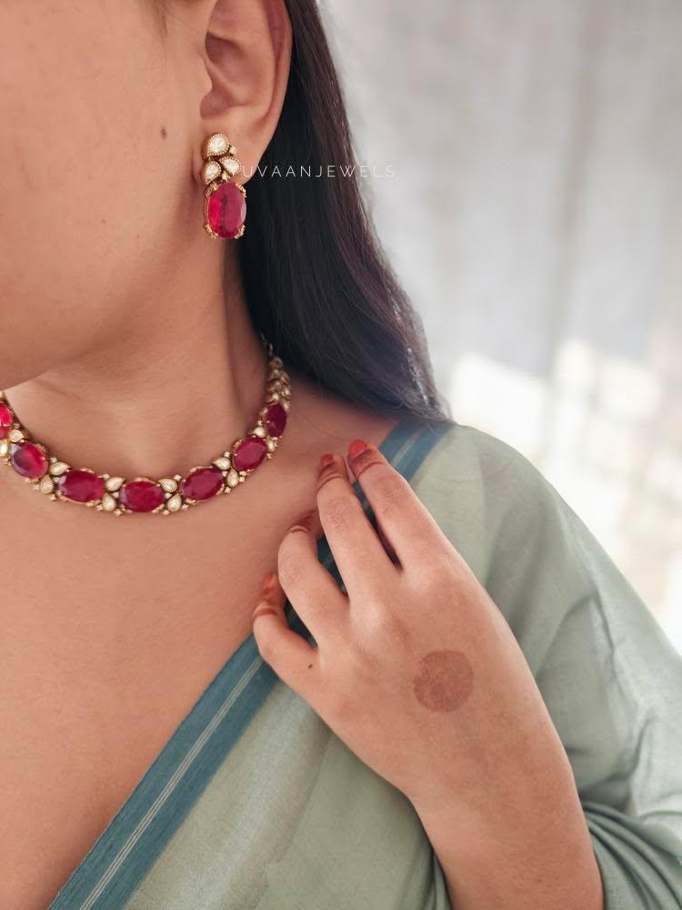 Mogra semi precious choker