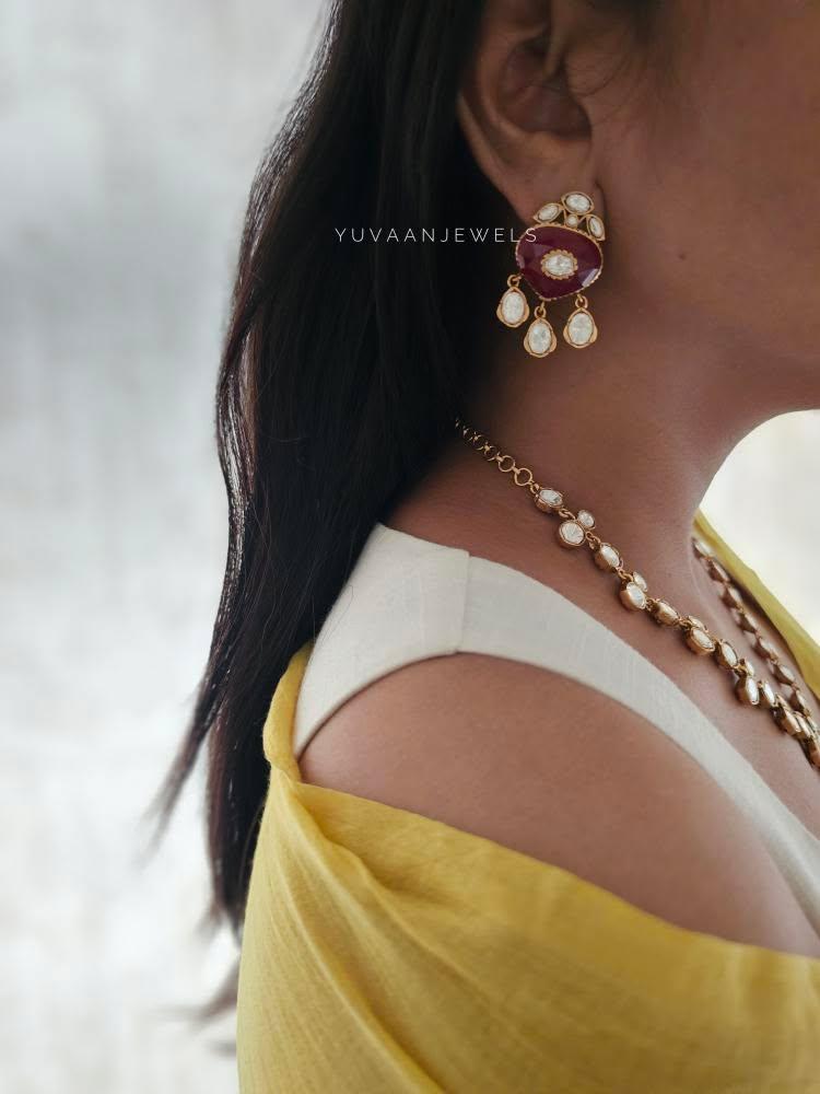 Resham quartz and polki necklace