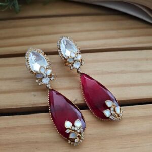 Shobika quartz and polki earrings