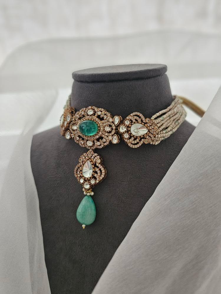 Nazia pearl and polki choker