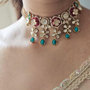 Asmi pearl and polki choker/ necklace