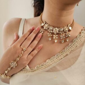 Asmi pearl and polki choker/necklace
