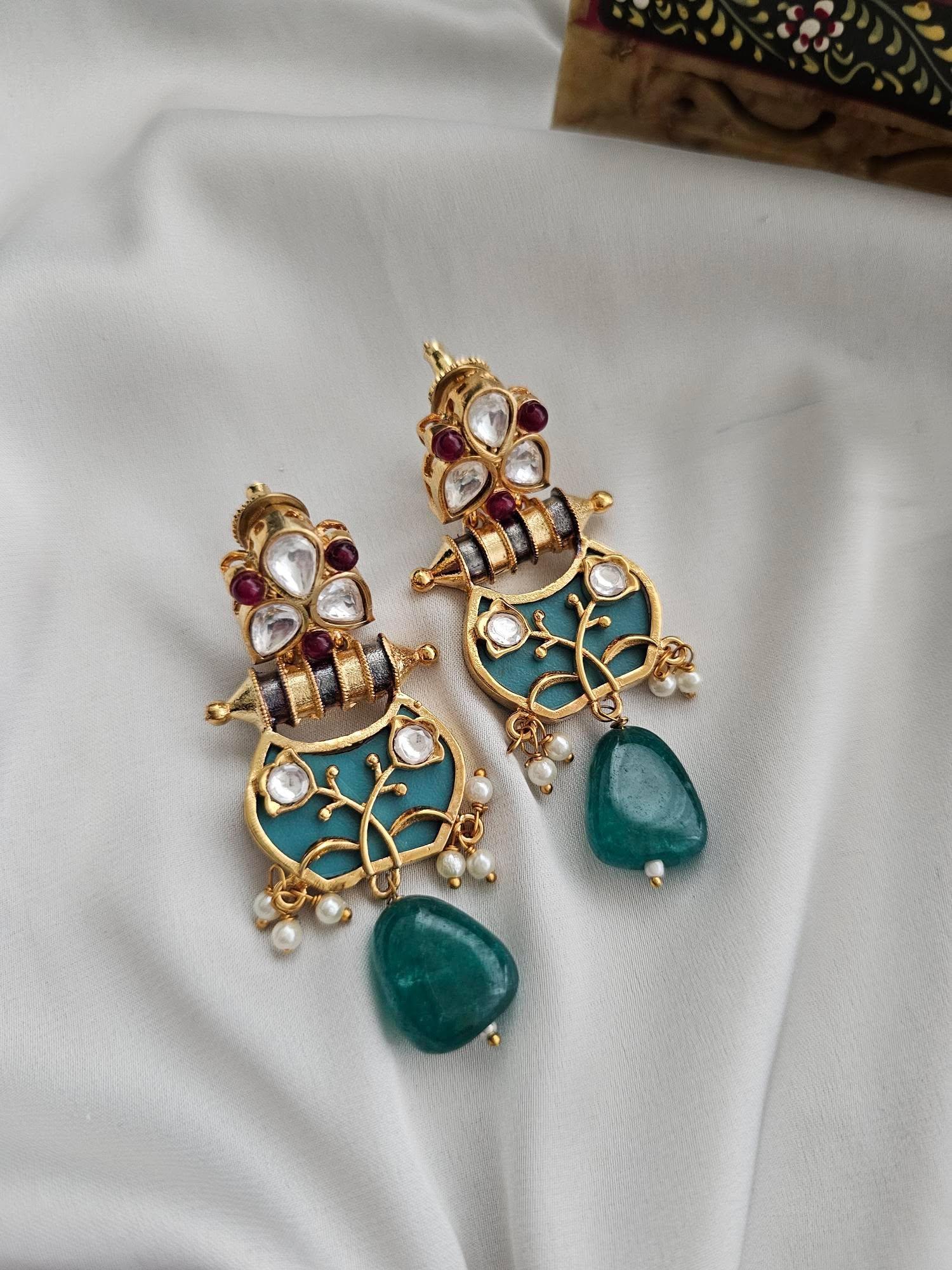 Neelam handcrafted long necklace