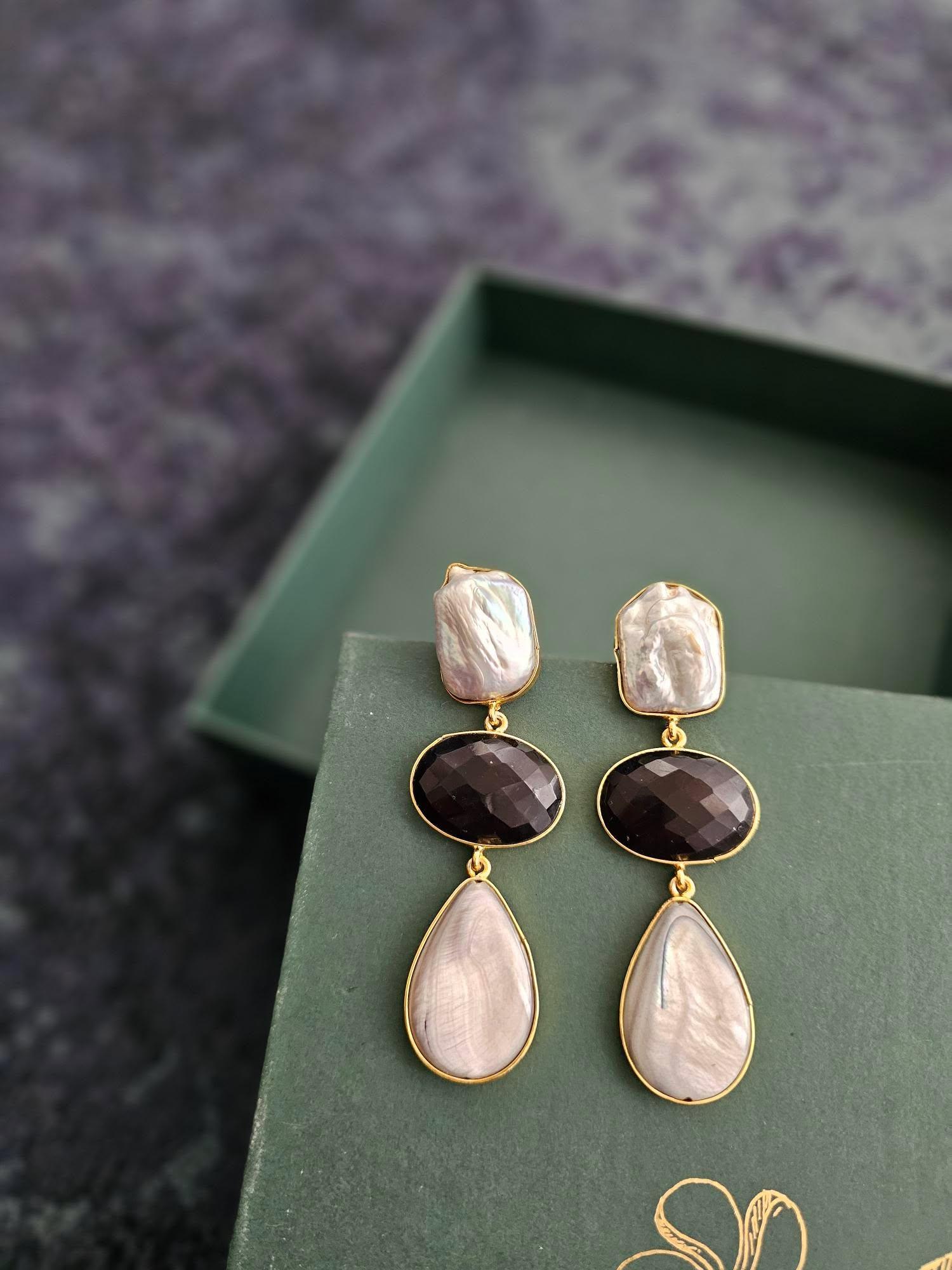 Bella semi precious stone earrings
